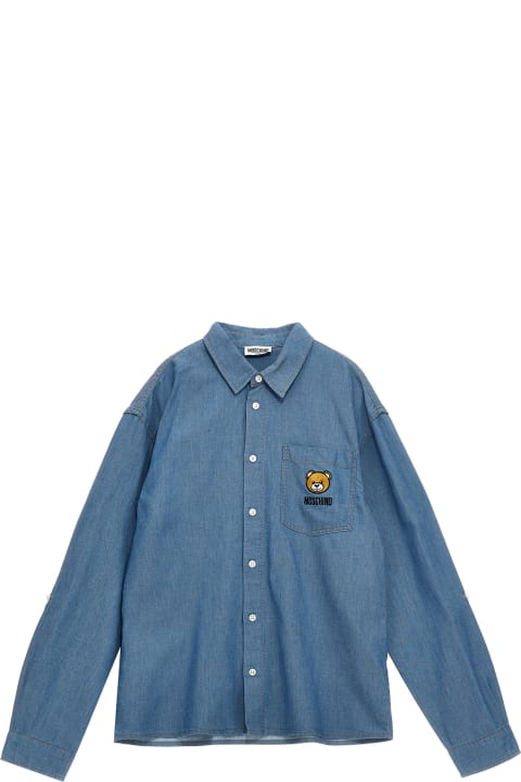 Shirts for Boys Moschino Logo Embroidery Shirt