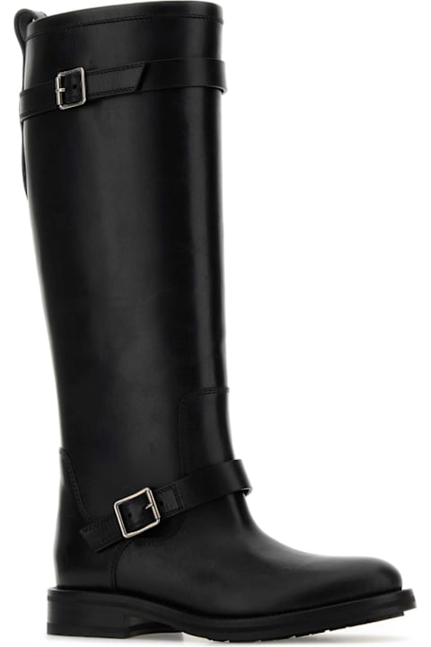 New Season Shoes for Women Saint Laurent Black Leather River Boots