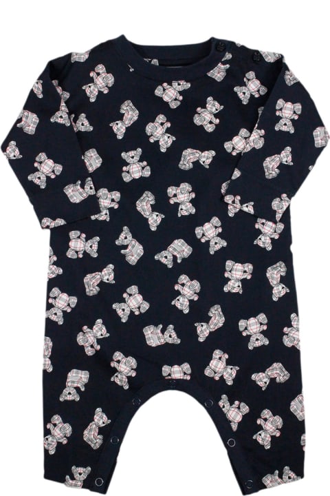 Bodysuits & Sets for Baby Girls Burberry Organic Cotton Jersey Romper With Thomas Bear Print