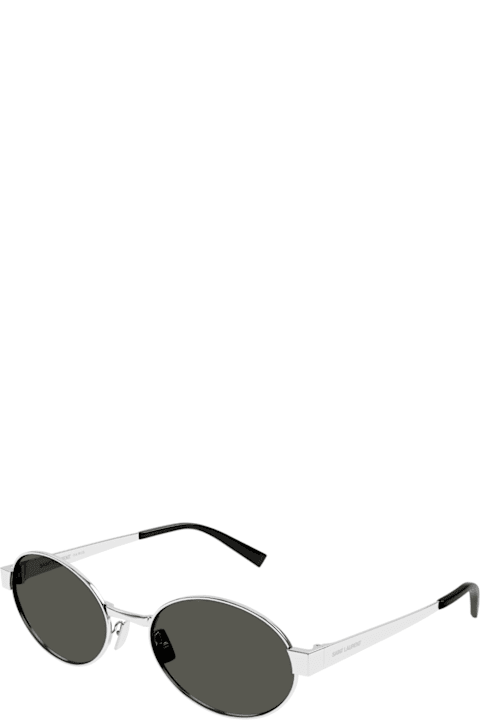 نظارات لـ القسم الرجالي Saint Laurent Eyewear Saint Laurent Sl 692 Linea Sl Logo 002 Silver Grey Sunglasses