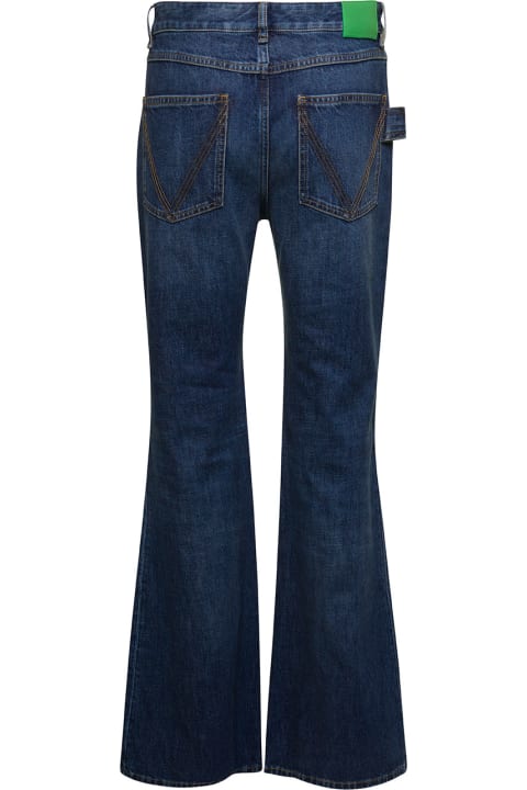 Blue Flared 5-pocket Jeans In Cotton Denim Woman