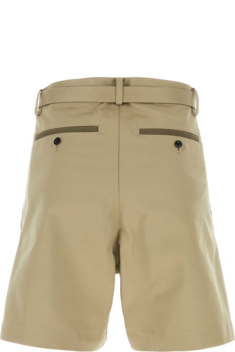 Sacai Pants for Men Sacai Cappuccino Cotton Bermuda Shorts