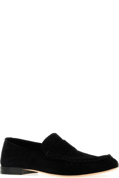 The Row for Kids The Row Black Leather Loafers