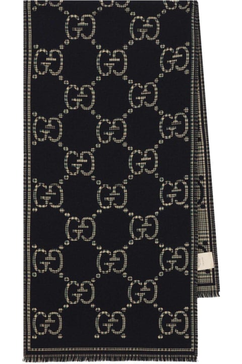 Gucci Scarves for Women Gucci Gg Jacquard Fringed Edge Scarf