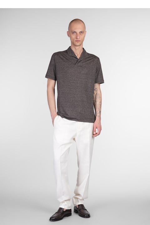Zegna for Women Zegna Polo In Brown Linen