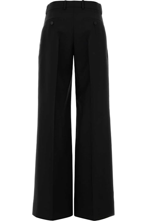 Alexander McQueen Pants & Shorts for Women Alexander McQueen Black Wool Blend Wide-leg Pant