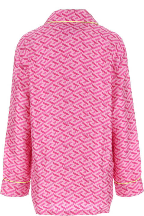 Underwear & Nightwear for Women Versace Printed Satin Pijama Shirt