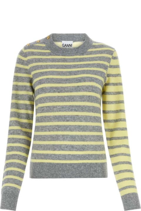 Ganni Sweaters for Women Ganni Embroidered Wool Blend Sweater