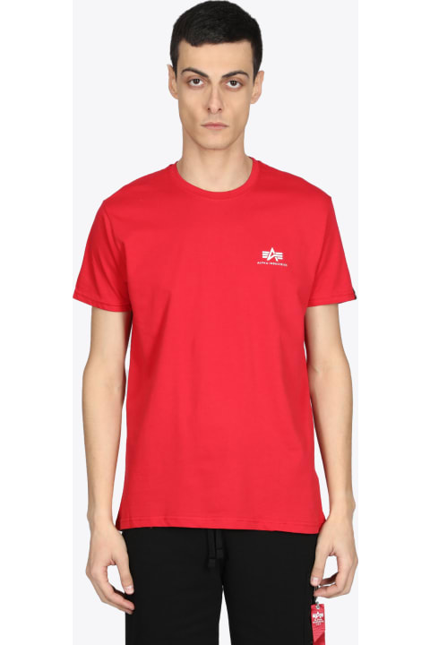 Basic T Small Logo Red cotton t-shirt with small chest logo