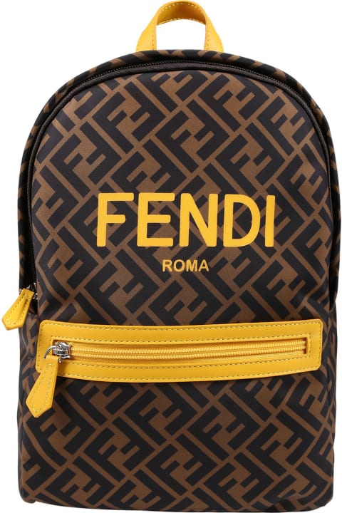 Fashion for Boys Fendi Brown Backpack For Kids With Double F