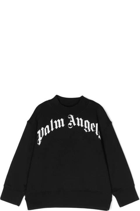 Palm Angels for Kids Palm Angels Black Cotton Sweatshirt