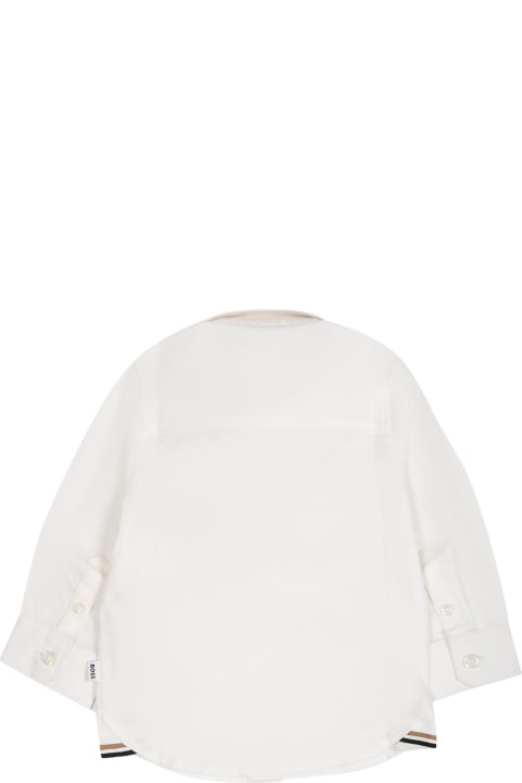 Homeware Hugo Boss White Shirt For Baby Boy With Logo