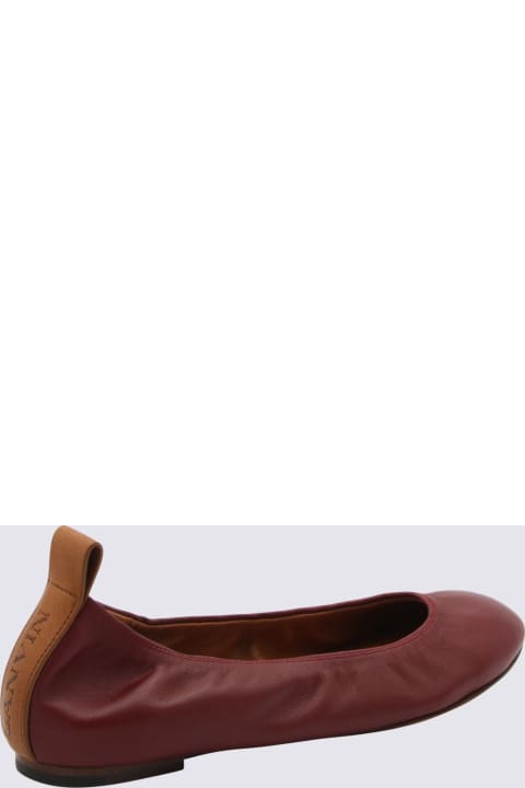 Lanvin Flat Shoes for Women Lanvin Bordeaux Leather Ballerina Flats