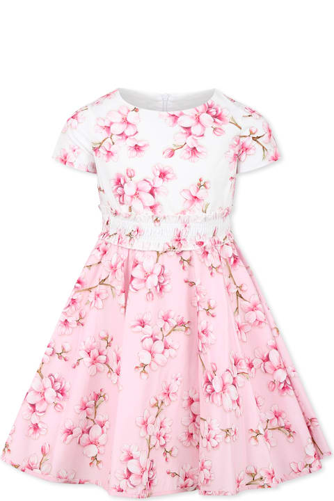 Homeware Monnalisa Pink Dress For Girl With Floral Print