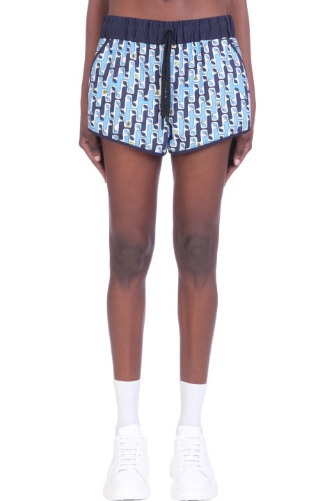 Shorts In Blue Synthetic Fibers