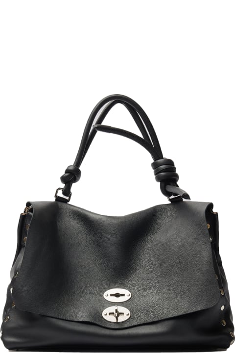 Zanellato for Women Zanellato Postina Piuma Knot Black Leather Bag