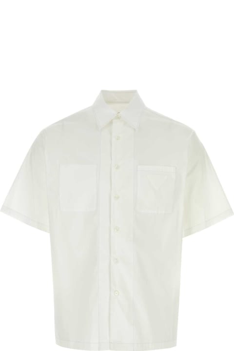 Prada for Men Prada White Stretch Poplin Shirt