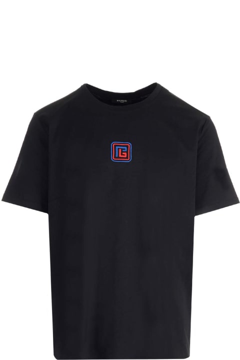 Topwear for Men Balmain T-shirt With Front Logo Embroidery