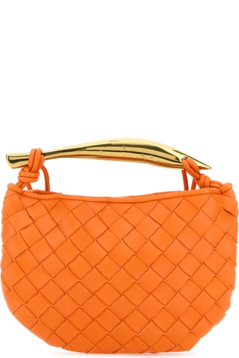 Bottega Veneta Bags for Women Bottega Veneta Orange Leather Sardine Handbag
