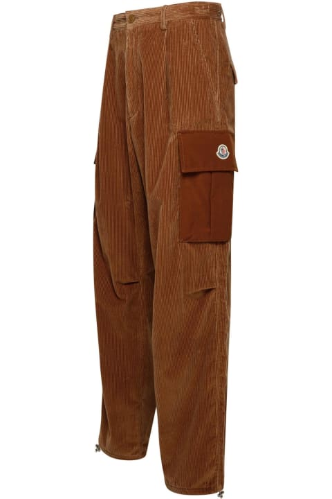 Moncler Pants for Men Moncler Brown Cotton Cargo Pants