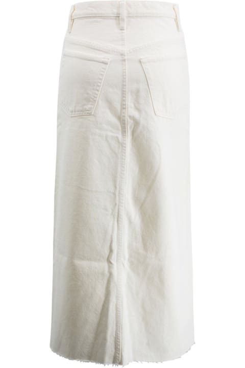 Frame for Women Frame The Midaxi Frayed Edge Denim Midi Skirt