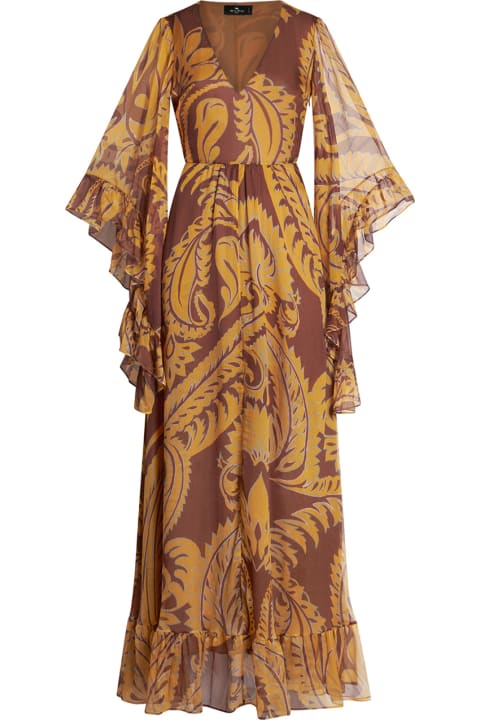Clothing for Women Etro Brown Printed Maxi Dress