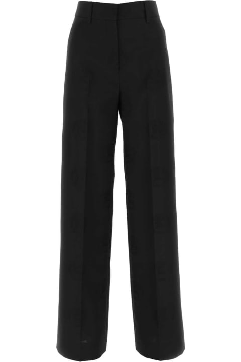 Burberry for Women Burberry Black Wool Blend Wide-leg Pant