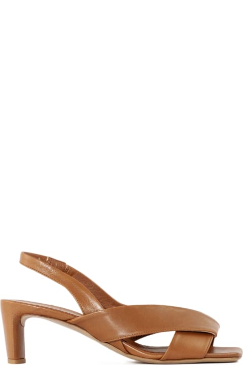 Del Carlo Sandals for Women Del Carlo Brown Calf Leather Sandals