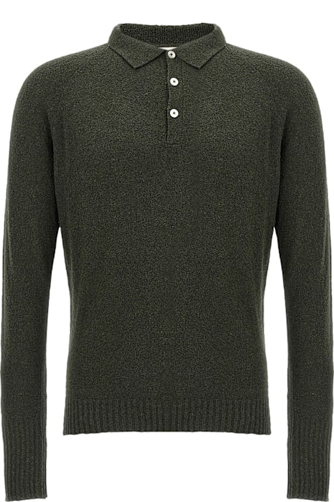 Ma'ry'ya ملابس علوية لـ القسم الرجالي Ma'ry'ya Bouclé Cotton Polo Shirt