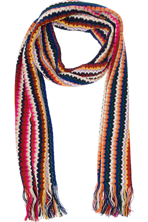 Fashion for Women Missoni Multicolor Scarf With Zigzag Motif And Fringed Hem In Wool Blend Woman Missoni