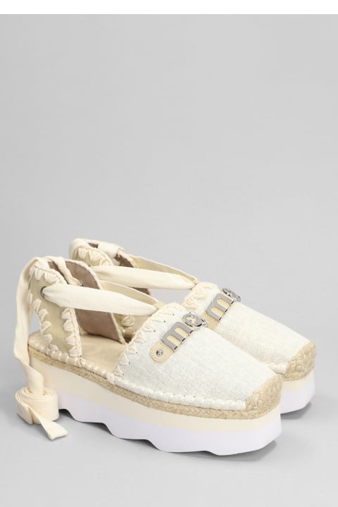 Mou Shoes for Women Mou Espa Sandal Espadrilles In Beige Synthetic Fibers