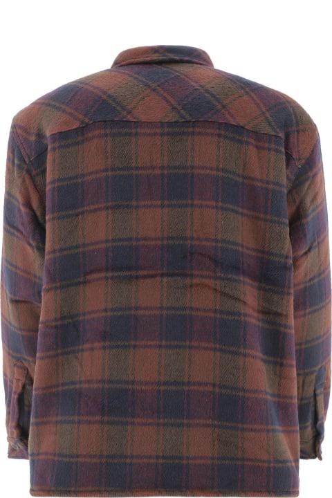 PACCBET for Men PACCBET Logo Embroidered Check Shirt Jacket