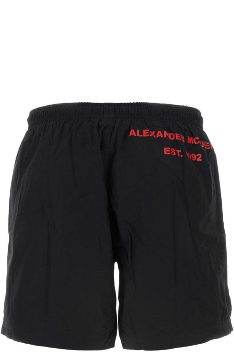 メンズ Alexander McQueenのボトムス Alexander McQueen Graffiti Logo Swim Shorts