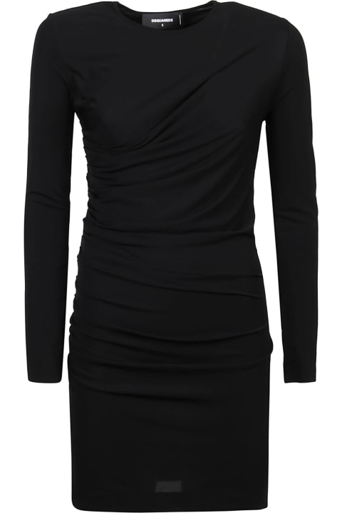 Fashion for Women Dsquared2 Ruched Long Sleeve Mini Dress