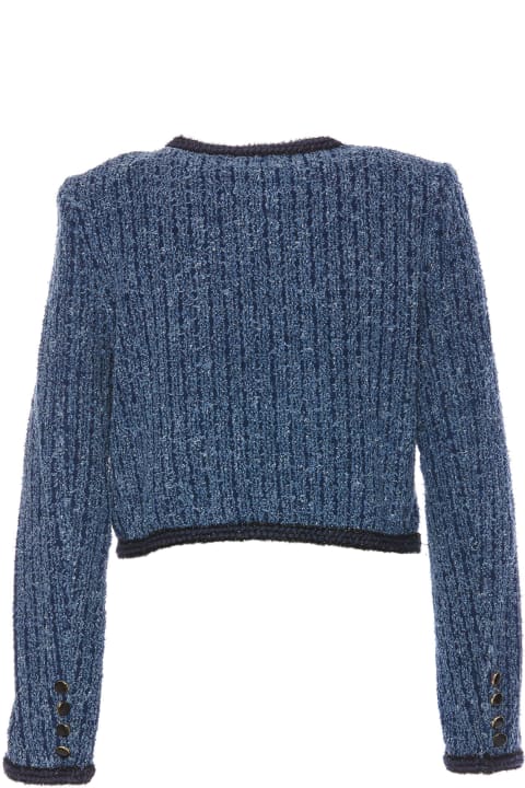 Sweaters for Women self-portrait Textured Denim Jacket