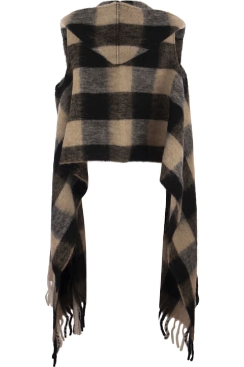 Woolrich Scarves & Wraps for Women Woolrich Hooded Scarf With Checked Pattern