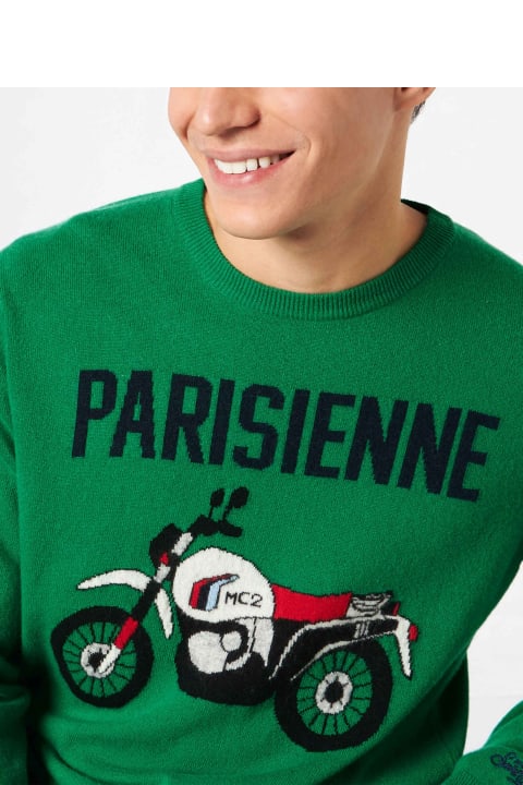 MC2 Saint Barth Fleeces & Tracksuits for Men MC2 Saint Barth Man Lightweight Sweater With Motorbike Jacquard