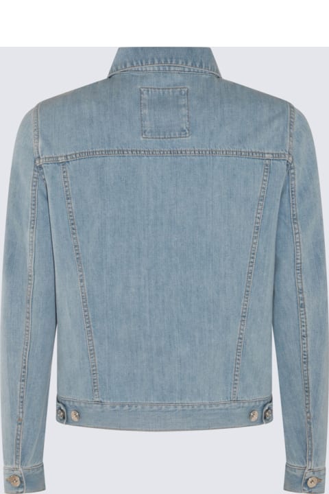 Coats & Jackets for Men Brunello Cucinelli Light Blue Cotton Denim Jacket