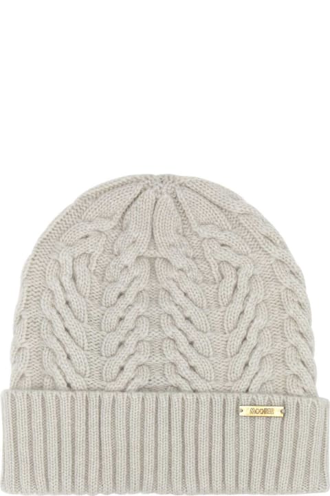 Moorer قبعات لـ السيدات Moorer Ivory Cashmere Maria Beanie Hat