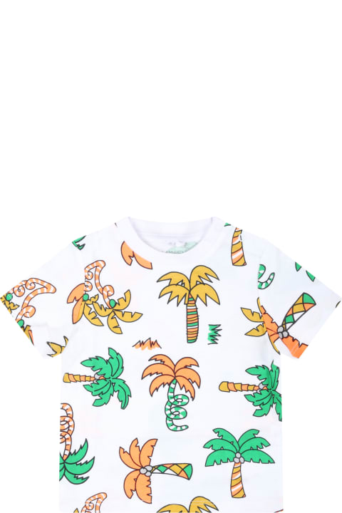 Stella McCartney Kids T-Shirts & Polo Shirts for Baby Girls Stella McCartney Kids White T-shirt For Baby Boy With Palm Trees
