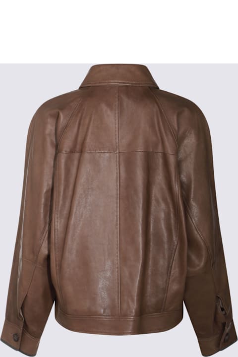 Brunello Cucinelli Coats & Jackets for Women Brunello Cucinelli Brown Leather Jacket