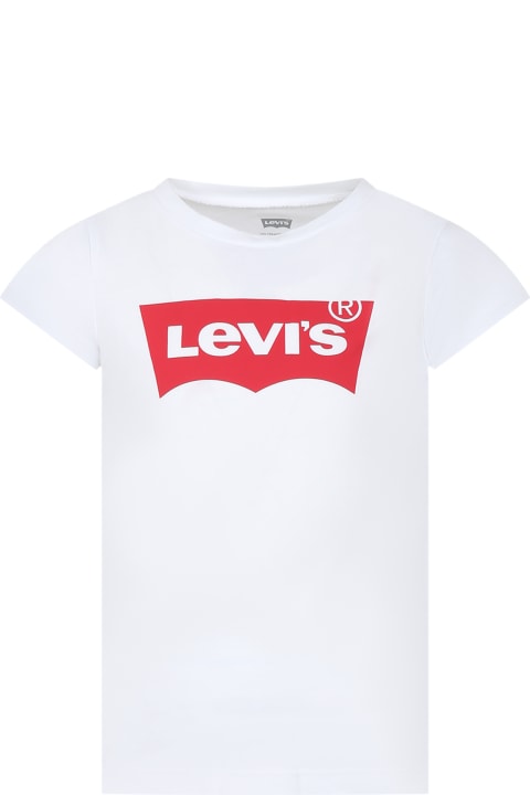 Levi's T-Shirts & Polo Shirts for Girls Levi's White T-shirt For Girl With Logo