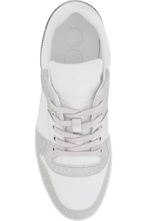 Jimmy Choo Shoes for Women Jimmy Choo 'florent' Glittered Sneakers With Lettering Logo