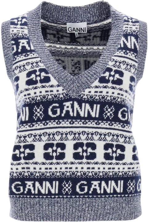 Ganni for Women Ganni Logo Wool Mix Vest