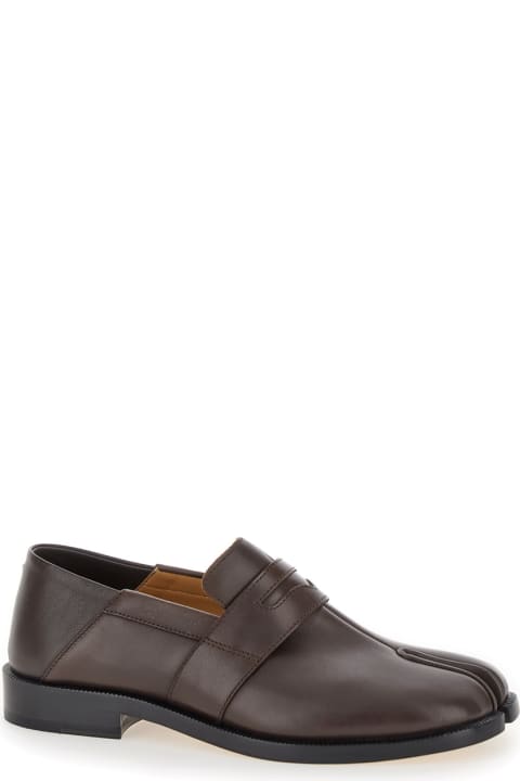 Flat Shoes for Women Maison Margiela 'tabi' Loafer In Leather Woman
