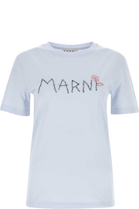 ウィメンズ新着アイテム Marni Light Blue T-shirt With Marni Stitching