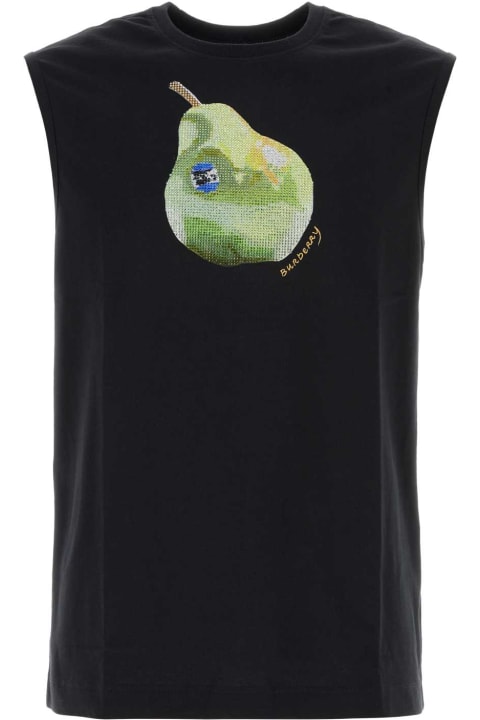 Homeware Burberry Black Stretch Cotton Tank Top