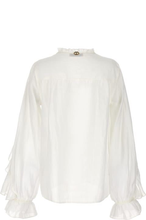TwinSet for Women TwinSet Embroidery Ruffle Blouse