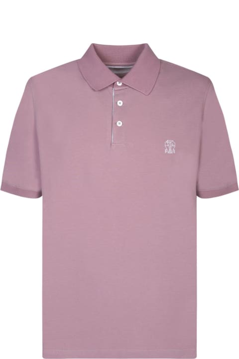 Shirts for Men Brunello Cucinelli Logo Printed Short-sleeved Polo Shirt