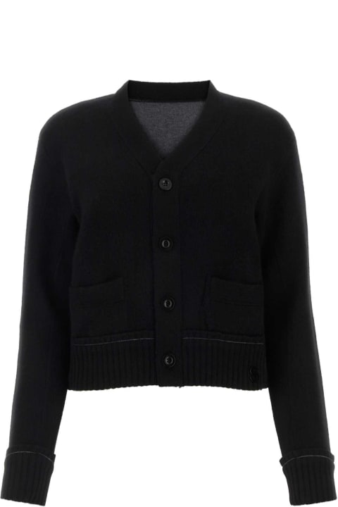 Fashion for Women Sacai Black Cashmere Blend Cashmere Knit Cardigan